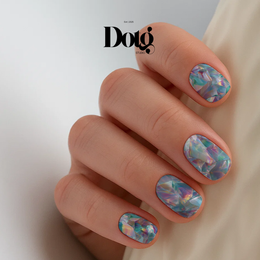 Moonstone Blue Nail Polish Wraps DIY Manicure and Pedicure Stickers Nail Decal Strips