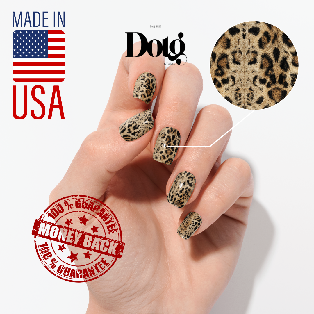 Classic Leopard Nail Polish Wraps DIY Manicure & Pedicure Animal Print Stickers Nail Decal Strips