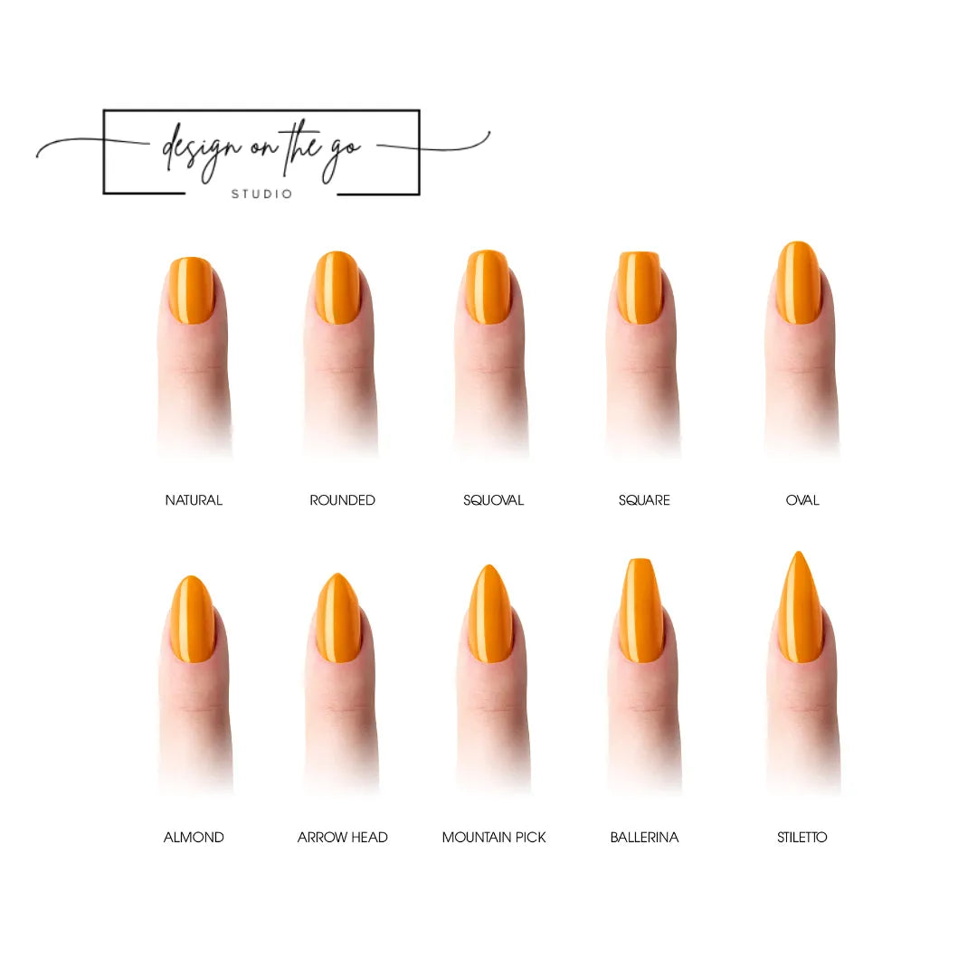 #type_manicure different shapes of manicured nails with nail wraps applied