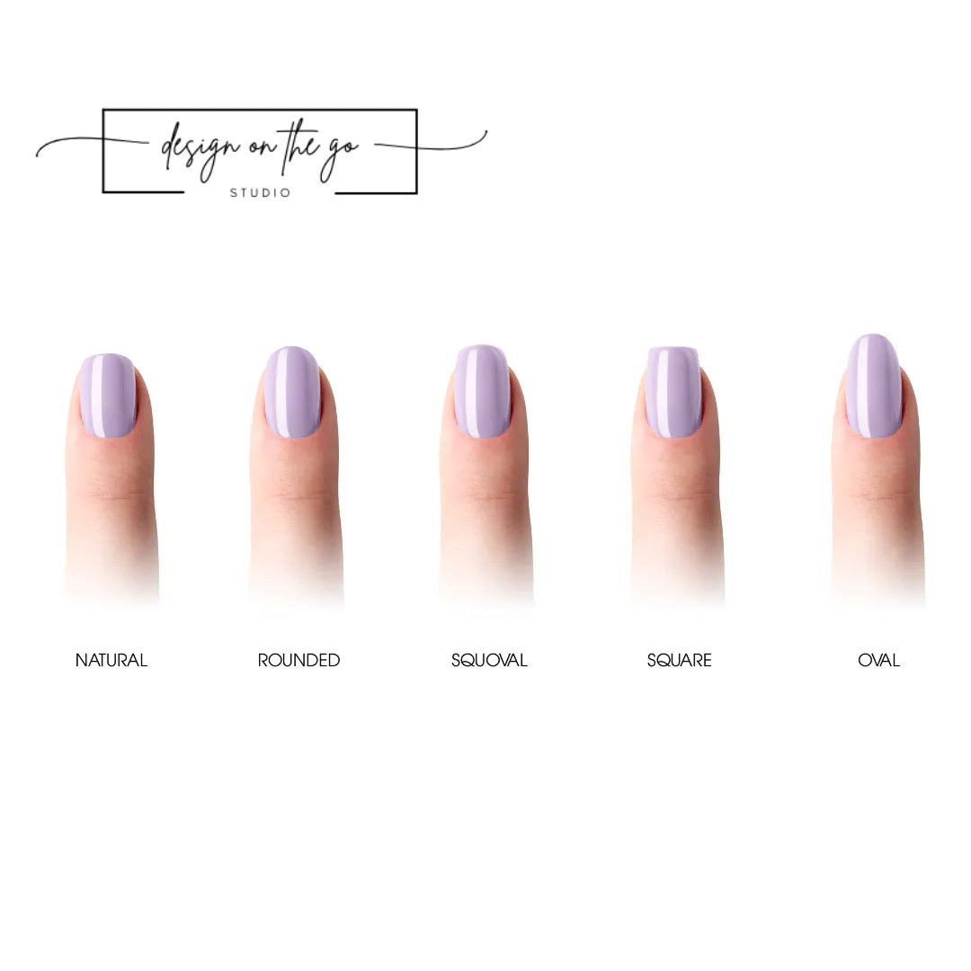 #type_manicure different shapes of manicured nails with nail wraps applied