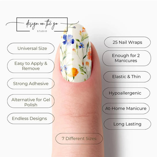 Spring Sketch Nail Wraps