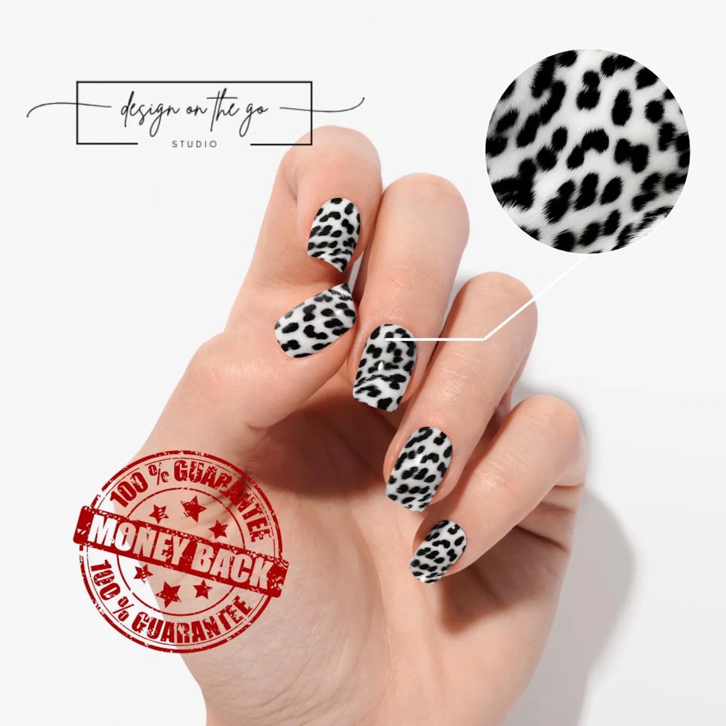 White Leopard Nail Wrap