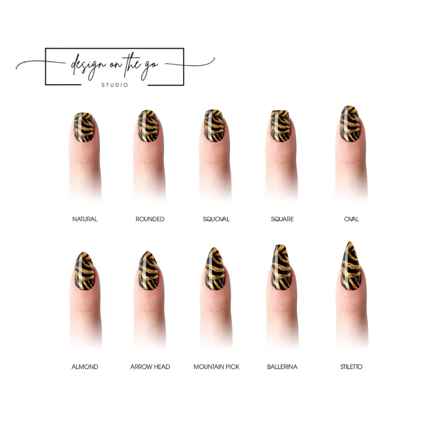 Golden Tiger Nail Wraps