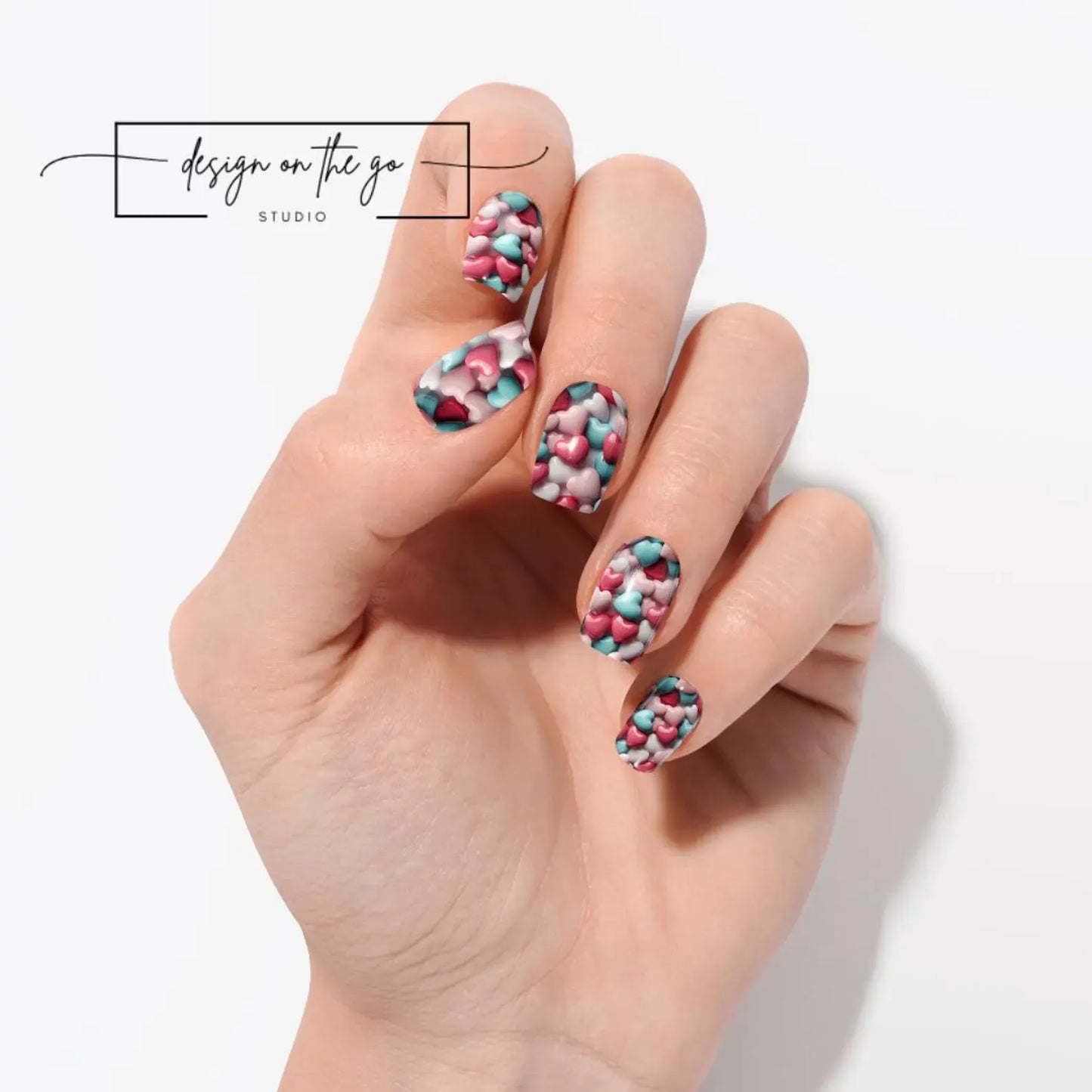 Candy Hearts Nail Wraps