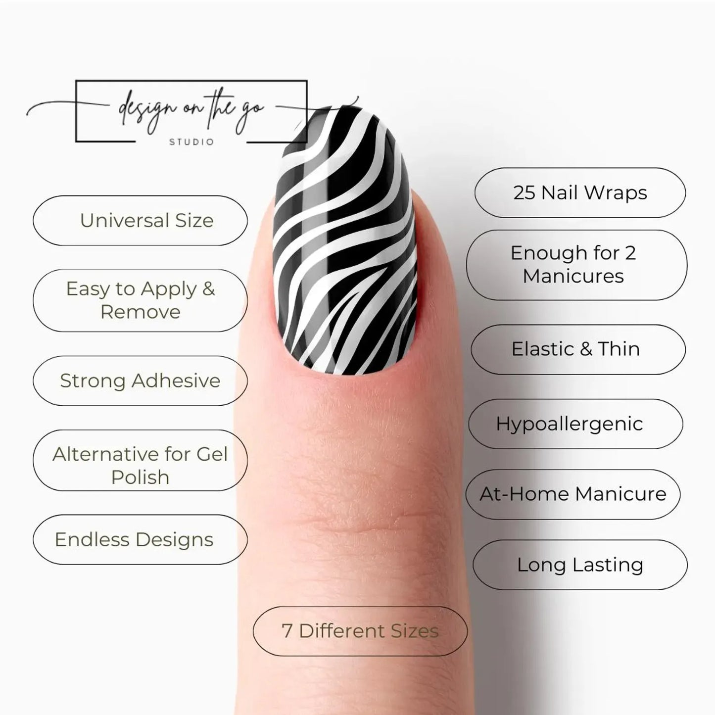 Zebra Print Nail Wraps