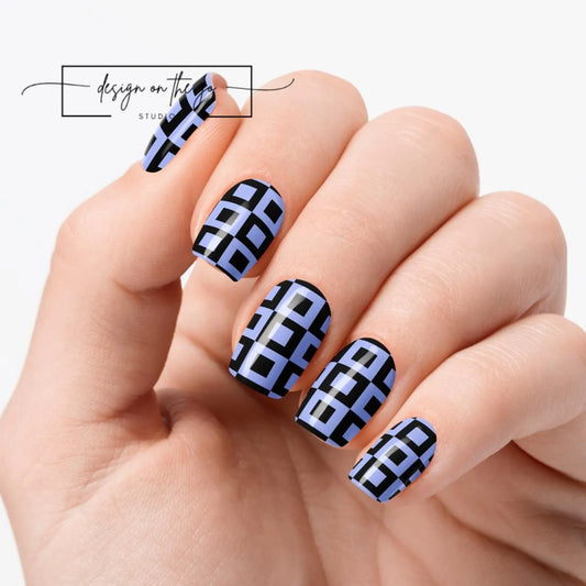 Blue Pixel Nail Wraps