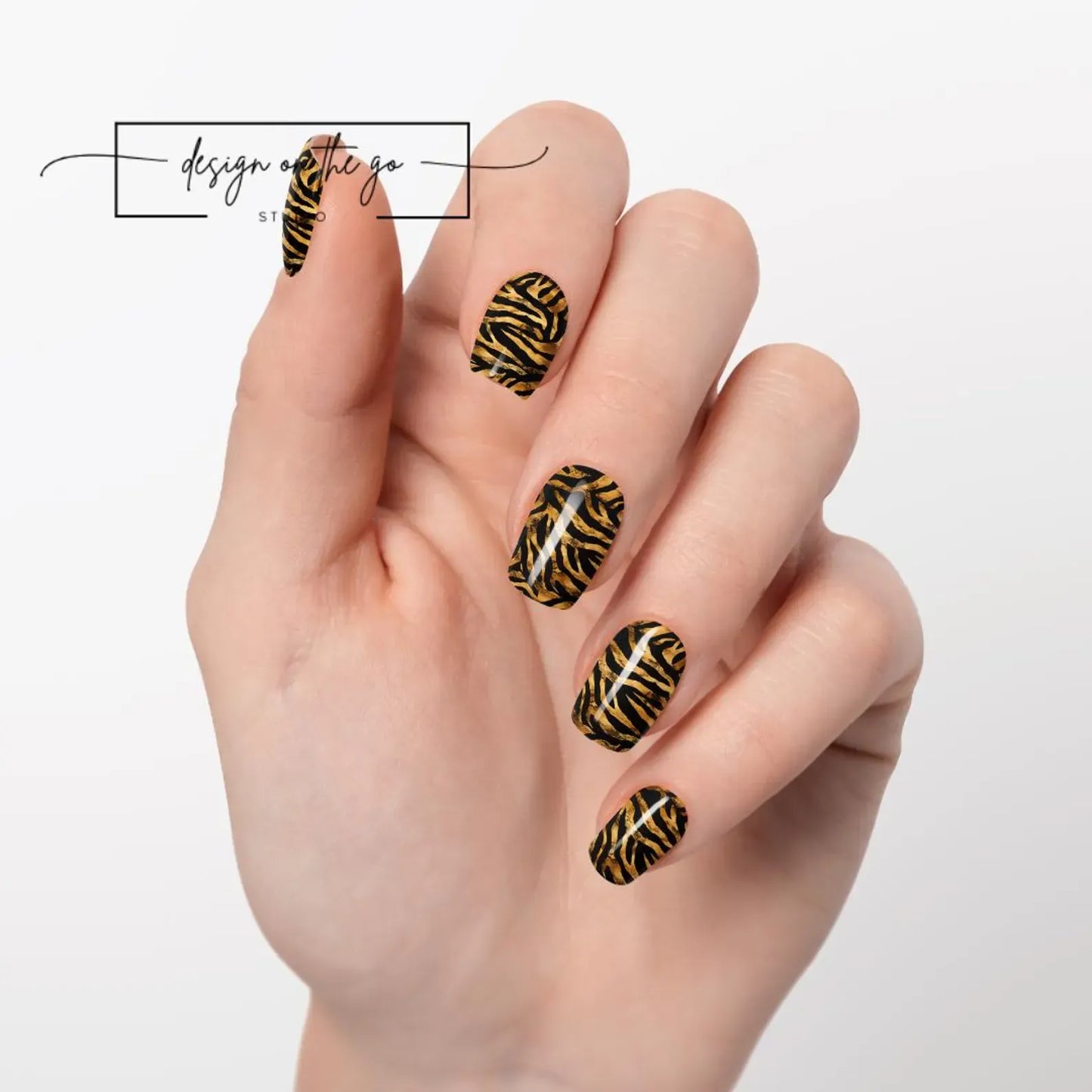 Golden Tiger Nail Wraps