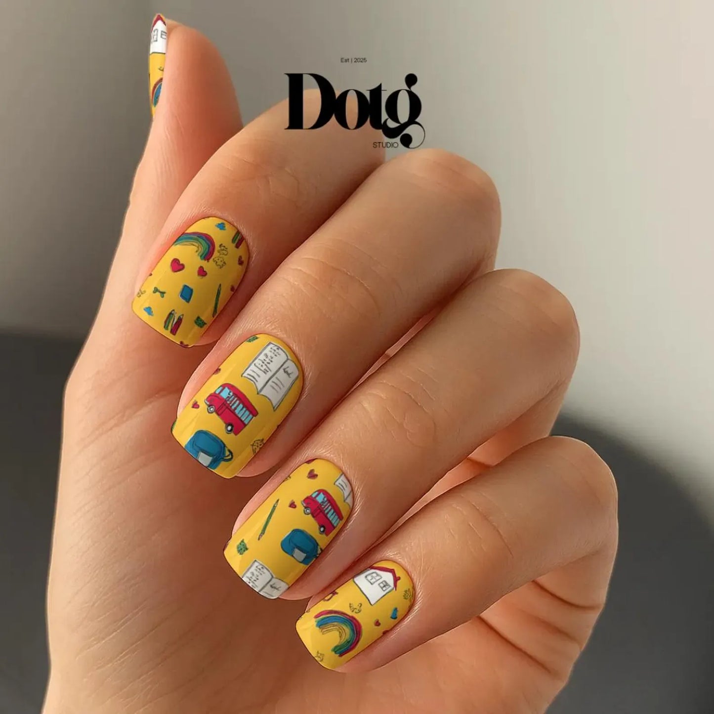 Yellow School Day Nail Wraps