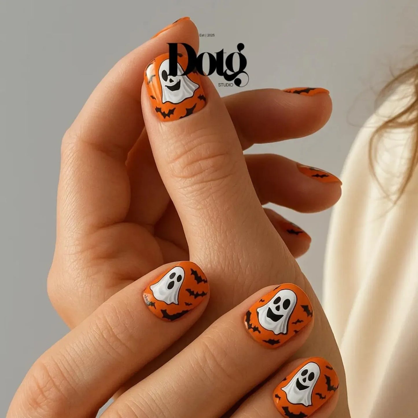 Orange Ghosts Nail Wraps