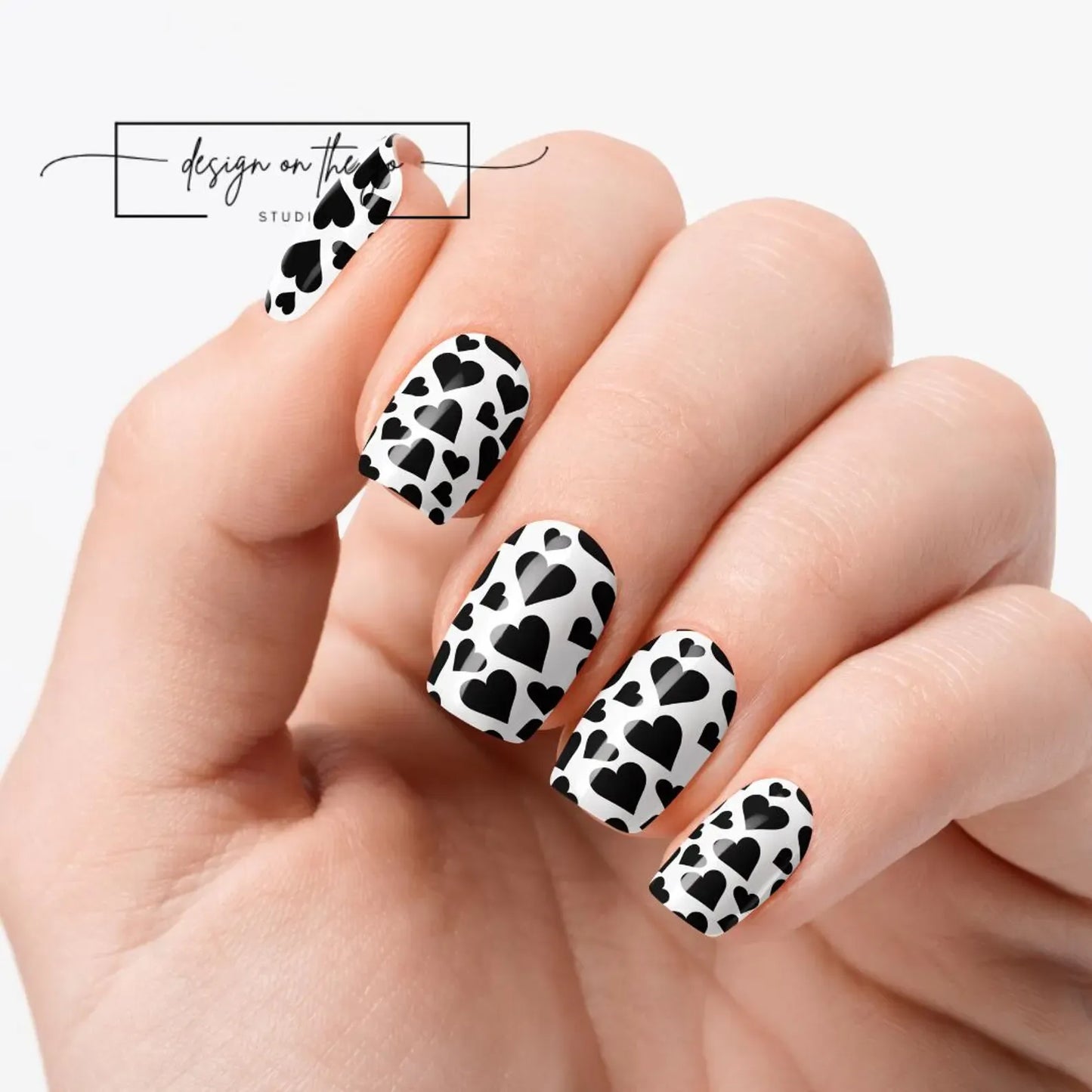 Black Heart Nail Wraps