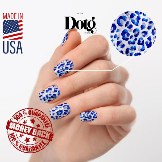Blue Leo Nail Wraps
