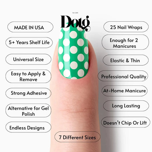 Green Polka Dot Nail Wraps