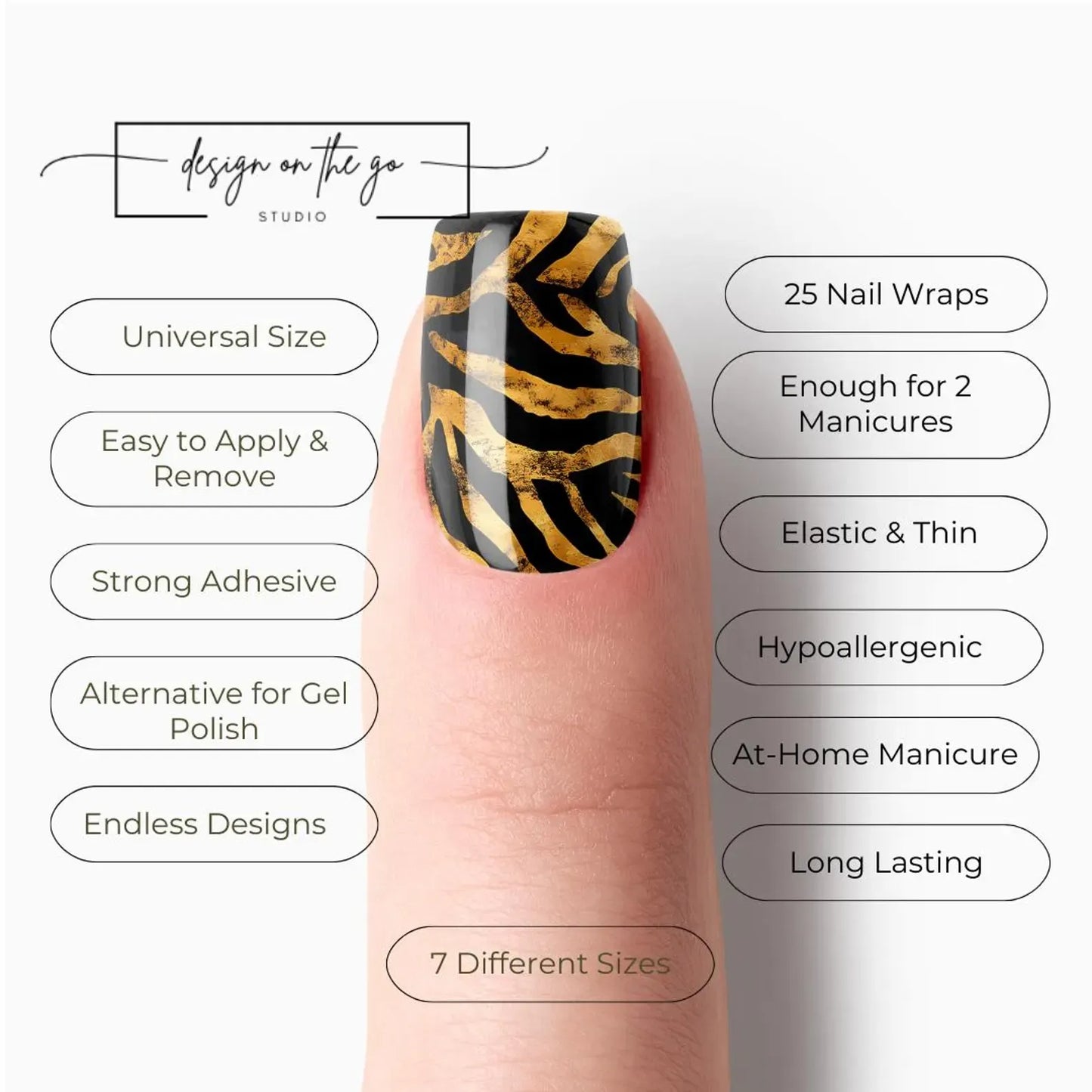 Golden Tiger Nail Wraps