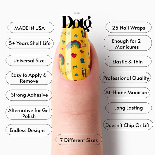 Yellow School Day Nail Wraps