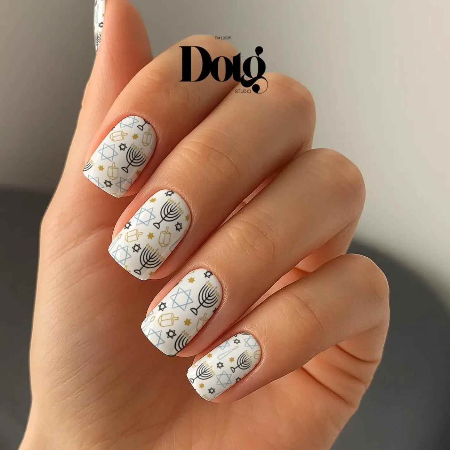 Hanukkah Motif Nail Wraps