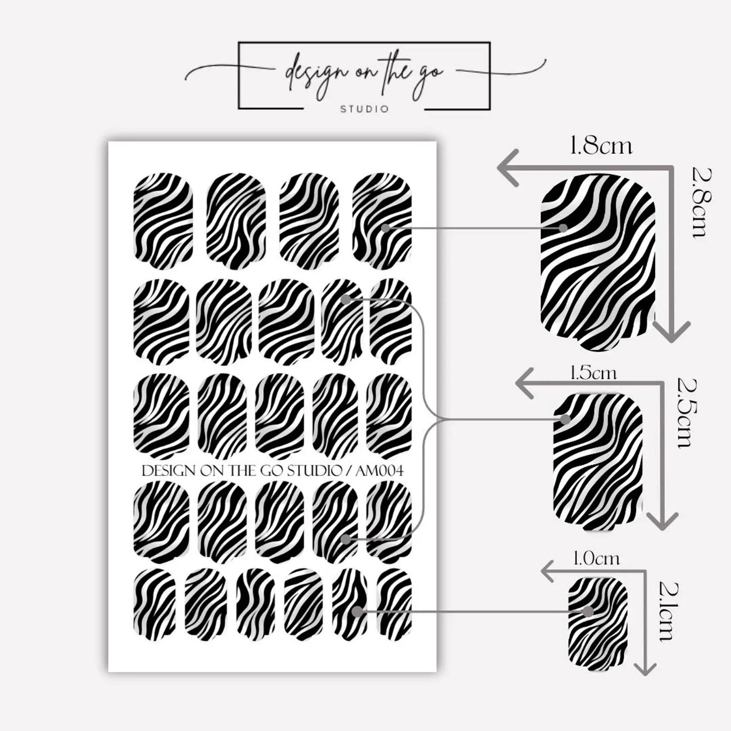 Zebra Print Nail Wraps
