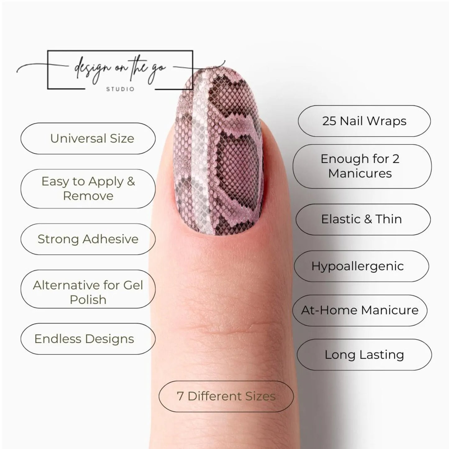 Pink Snake Nail Wrap