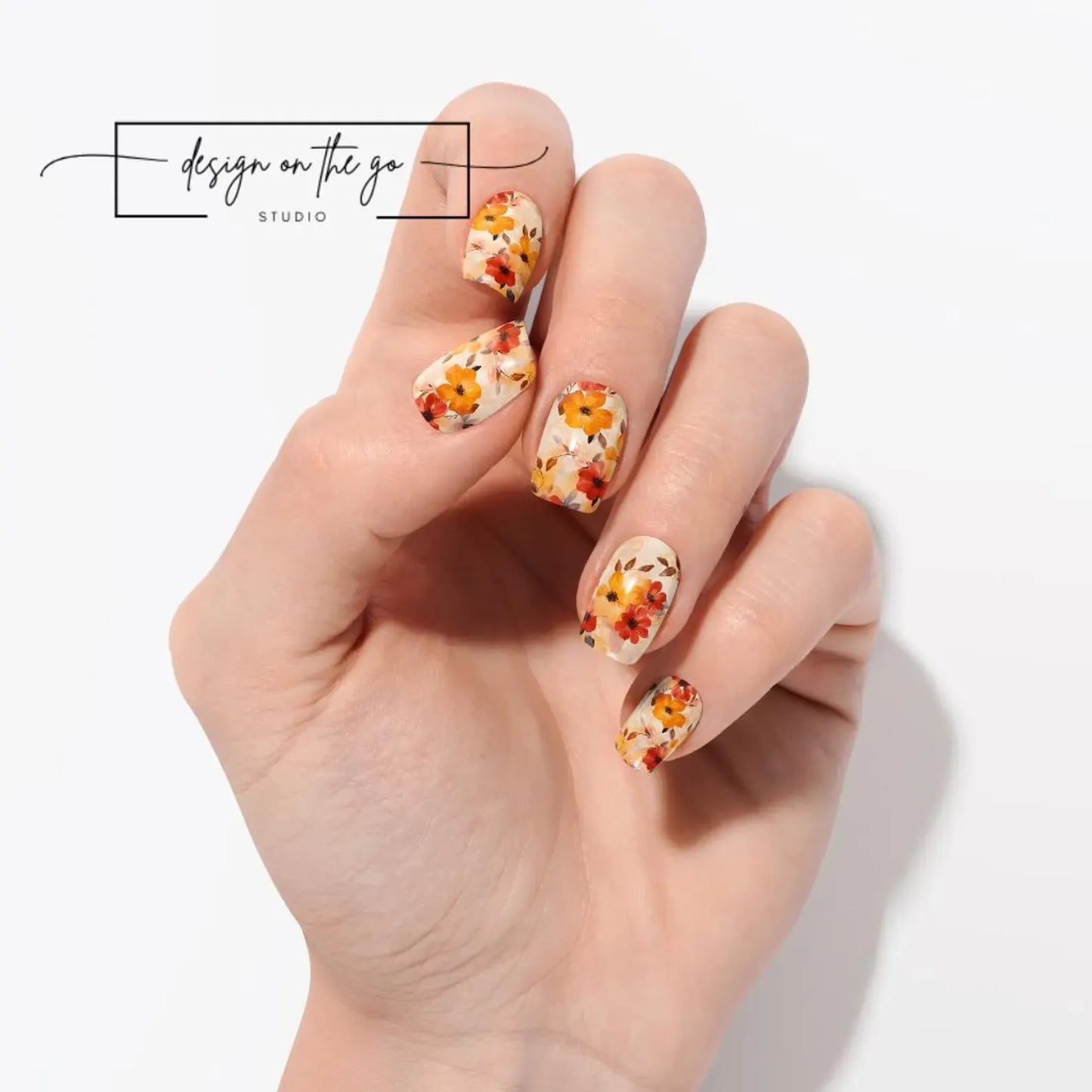 Amber Bloom Nail Wrap