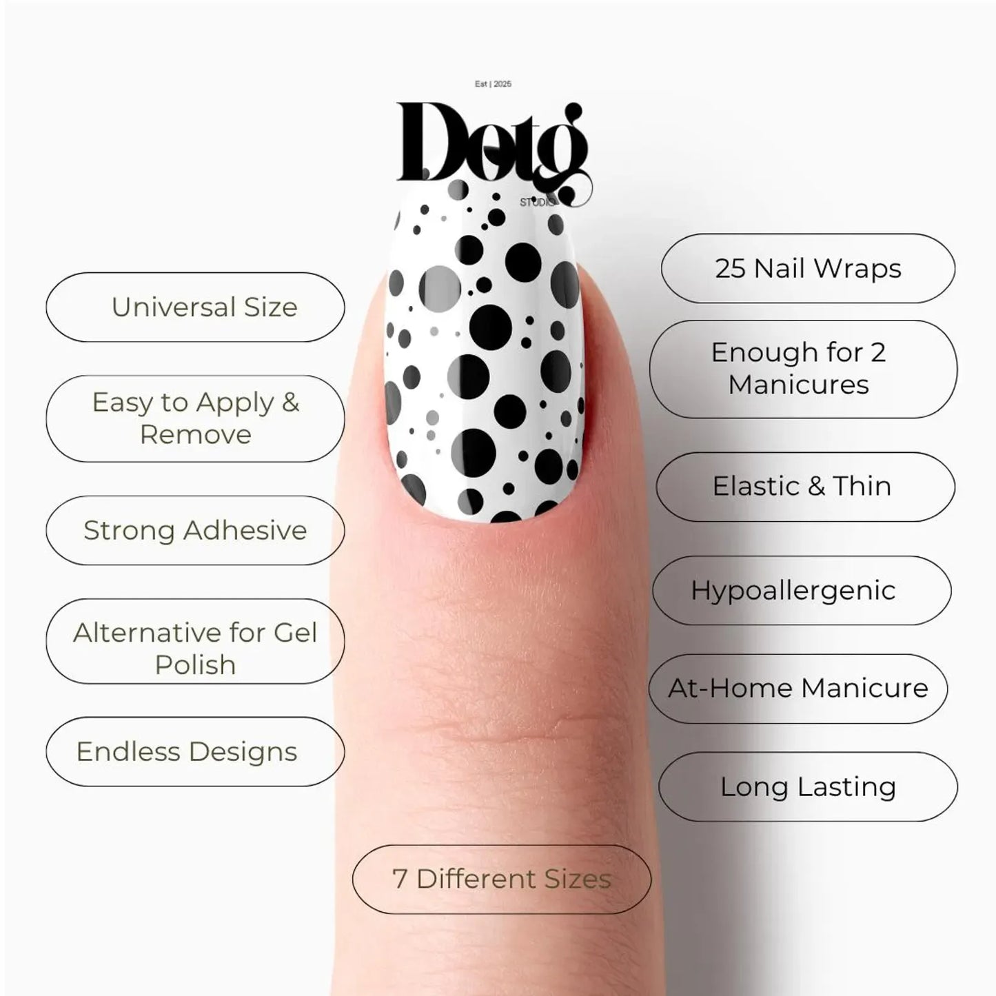Black Dots Nail Wrap