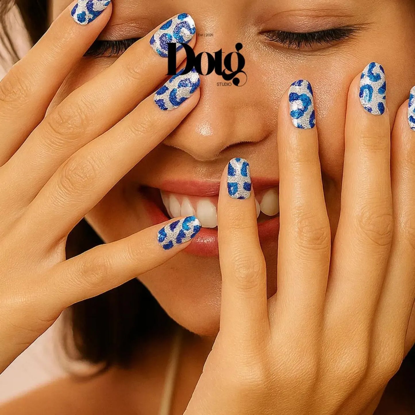 Blue Leo Nail Wraps