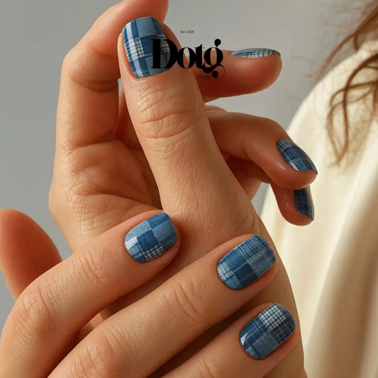Denim Patchwork Nail Wraps