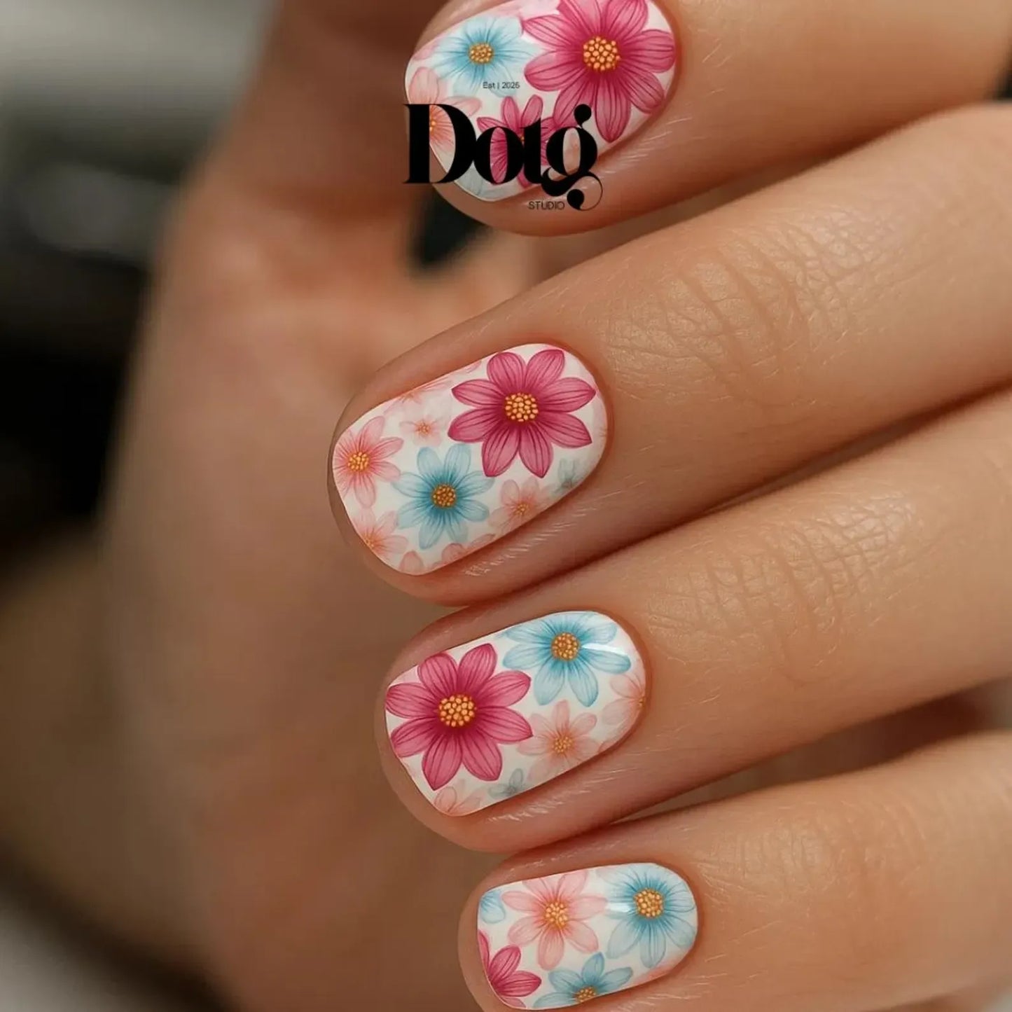 Colorful Flowers Nail Wraps