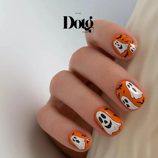 Orange Ghosts Nail Wraps