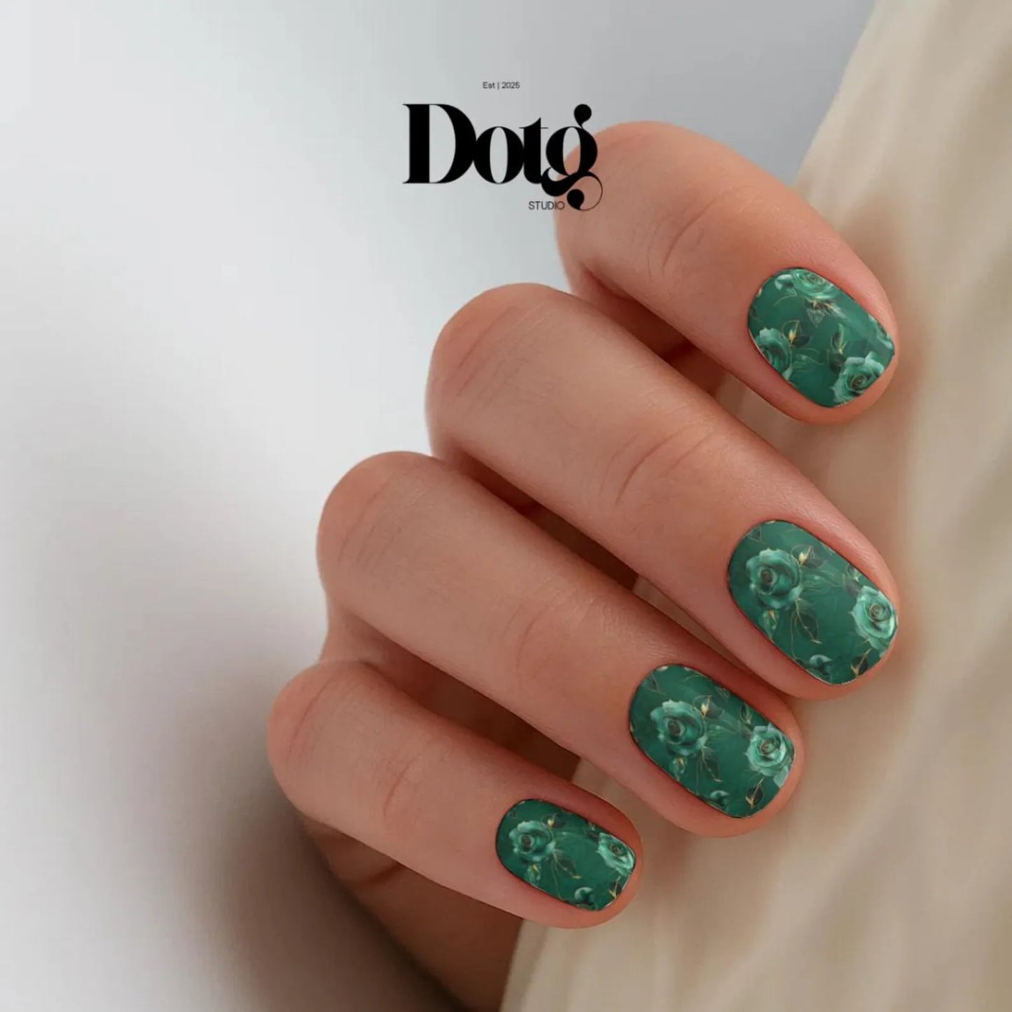 Emerald Rose Nail Wrap