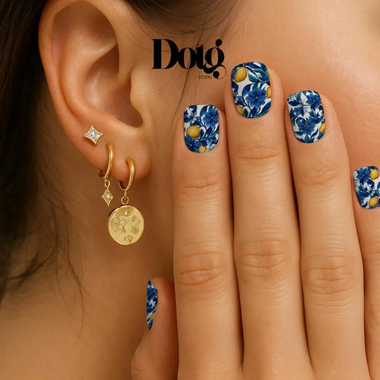 Blue Lemon Nail Wraps