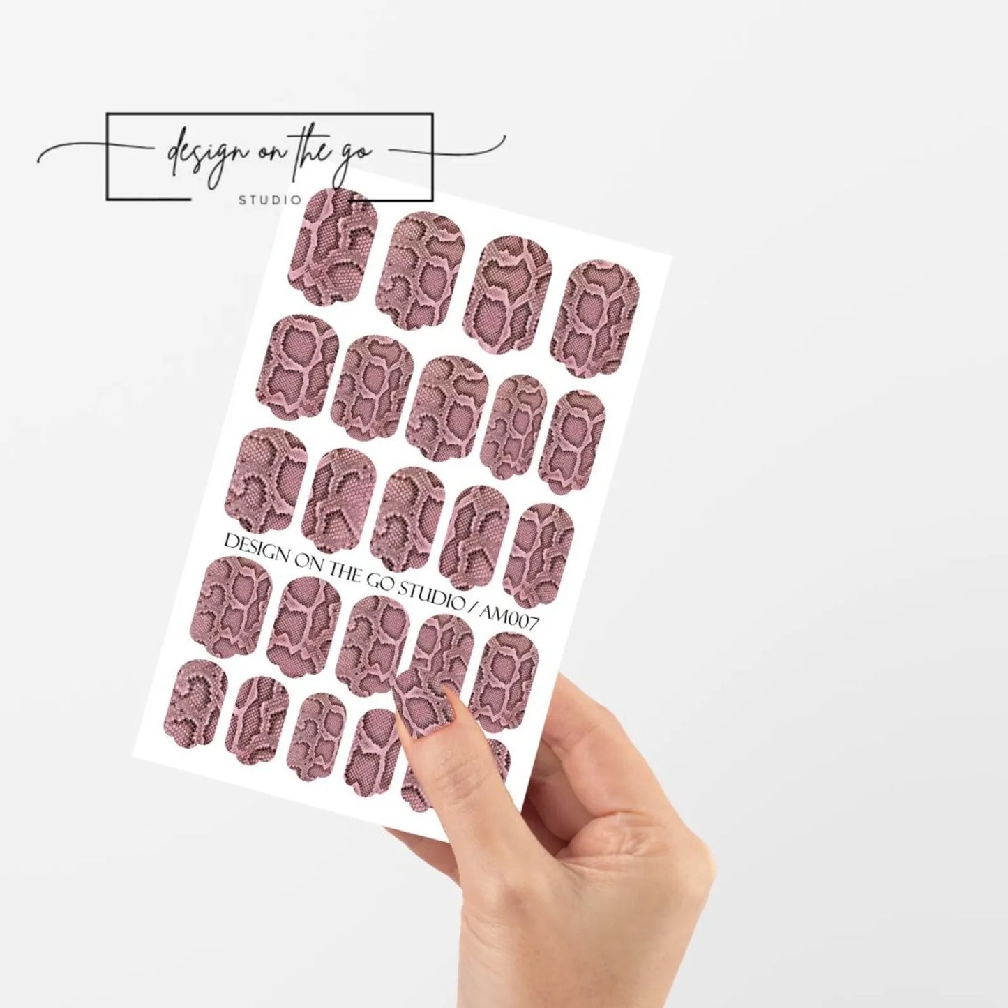 Pink Snake Nail Wrap