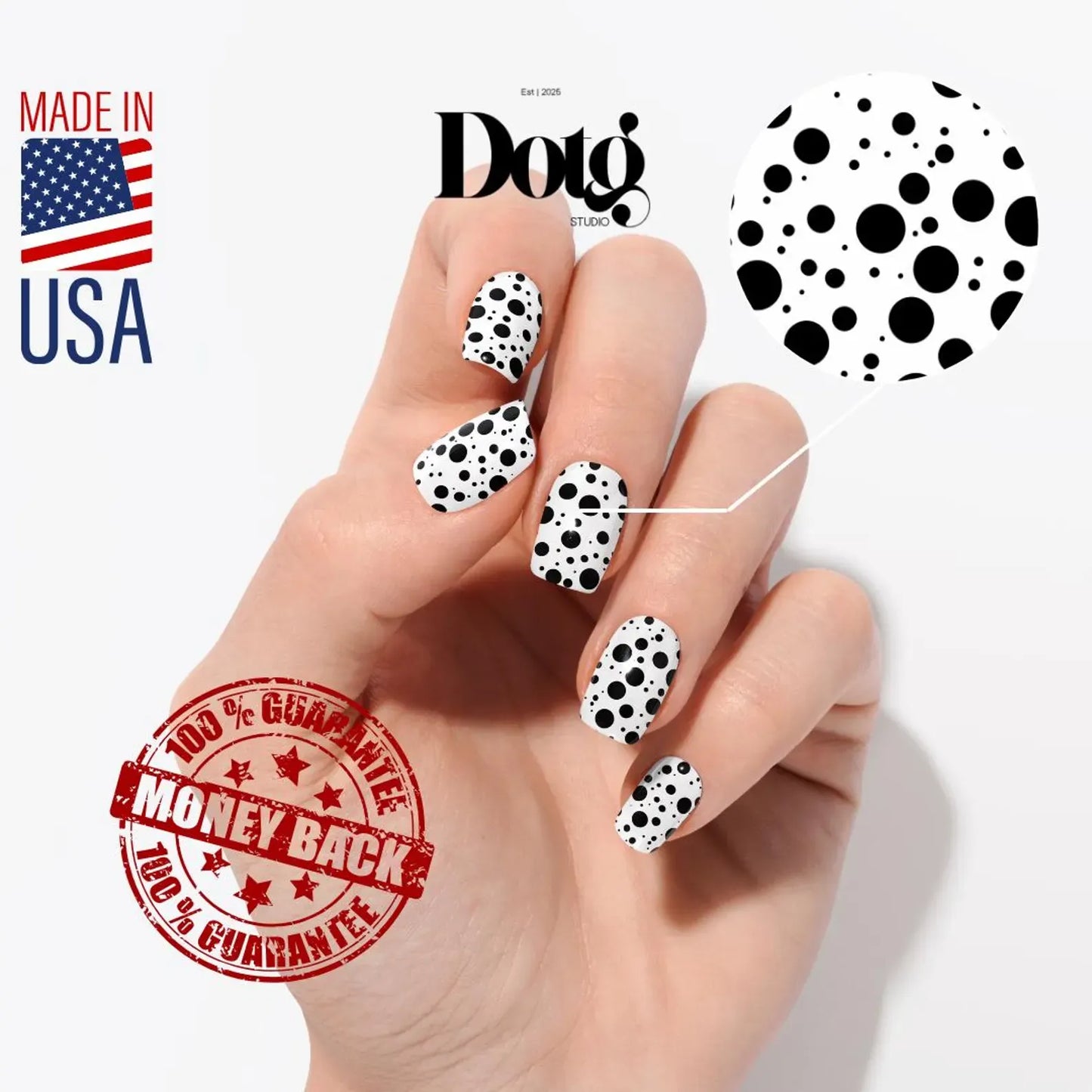Black Dots Nail Wrap