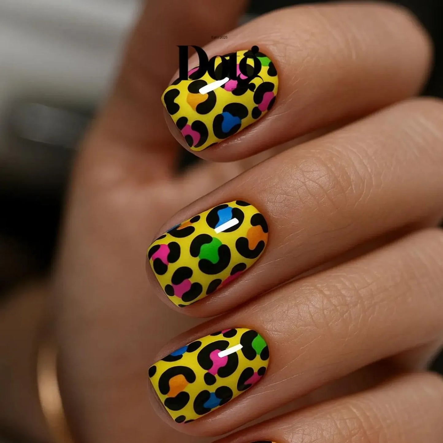 Neon Yellow Leopard Nail Wraps