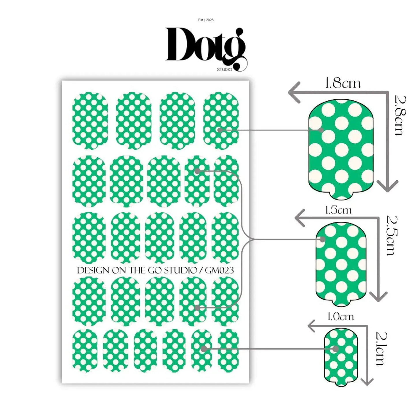 Green Polka Dot Nail Wraps
