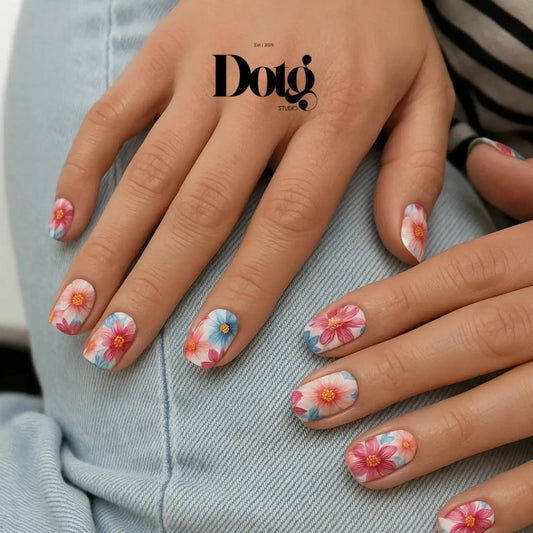 Colorful Flowers Nail Wraps