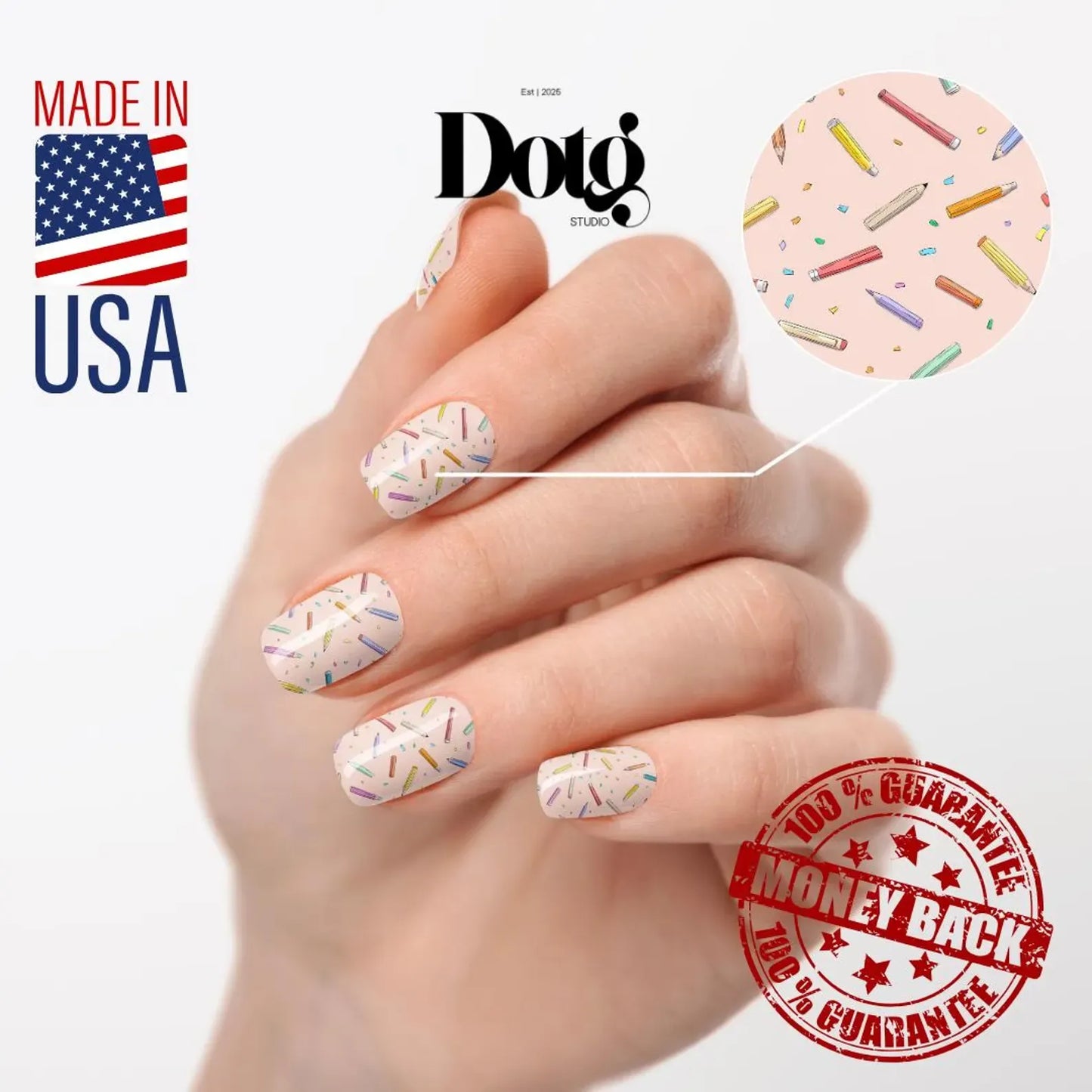 Colorful Pencils Nail Wraps