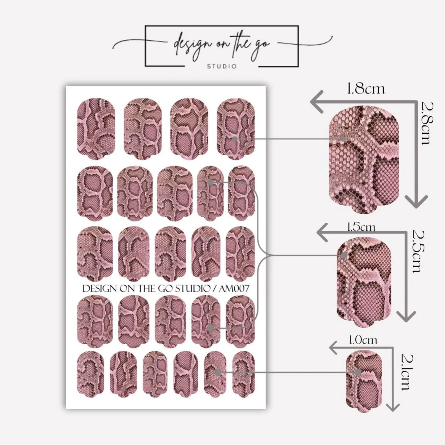 Pink Snake Nail Wrap