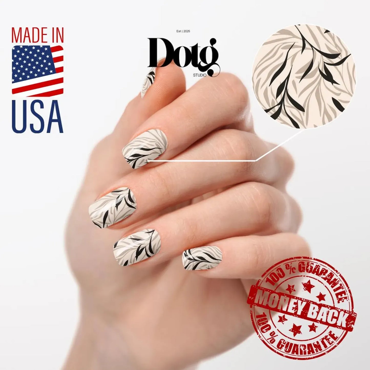 Elegant Leaf Nail Wrap