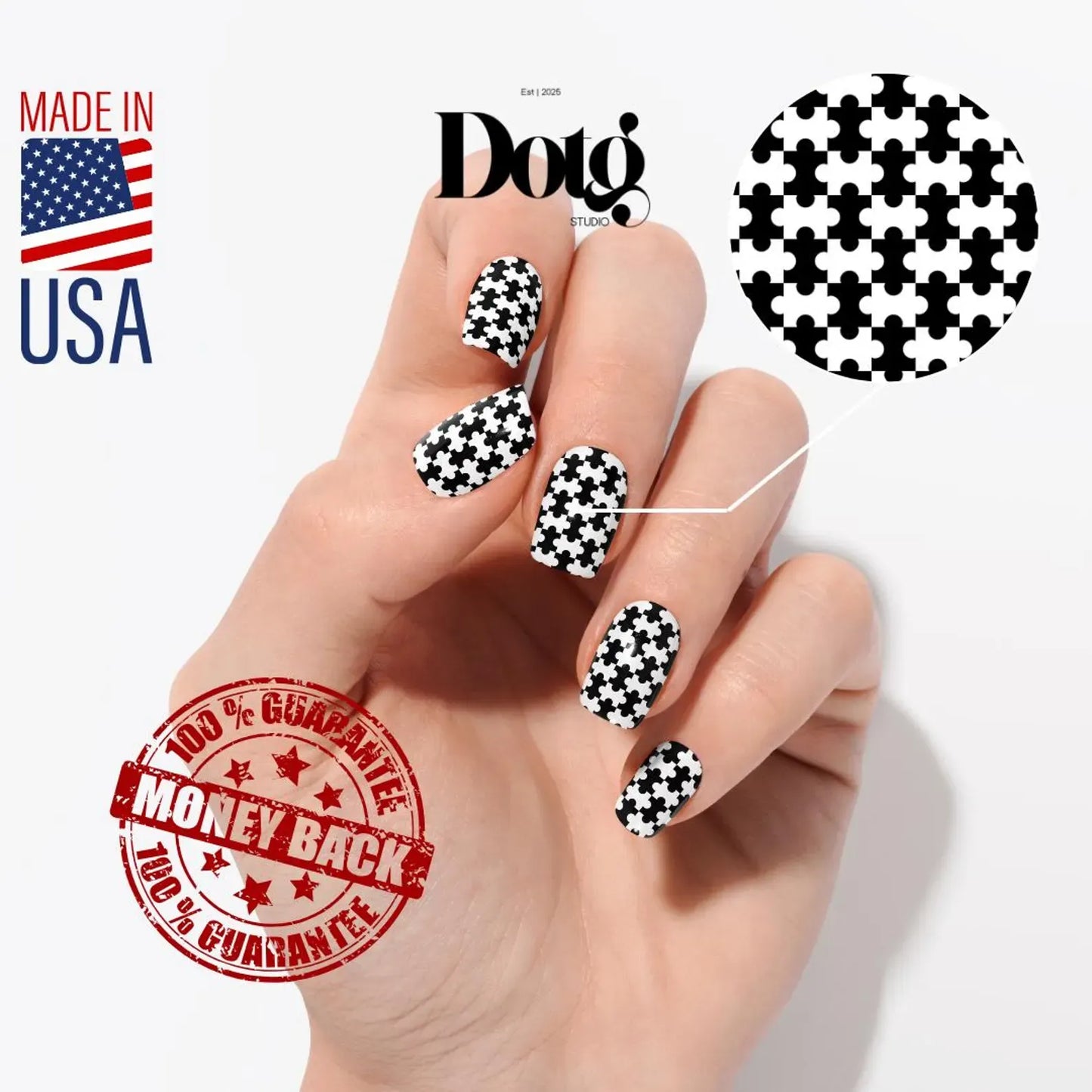 Puzzle Design Nail Wraps