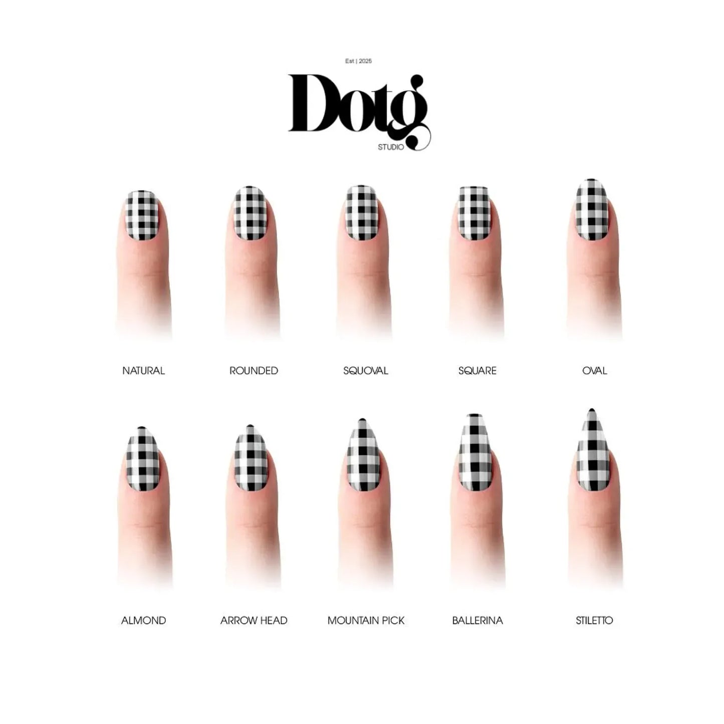 Plaid Black & White Nail Wraps