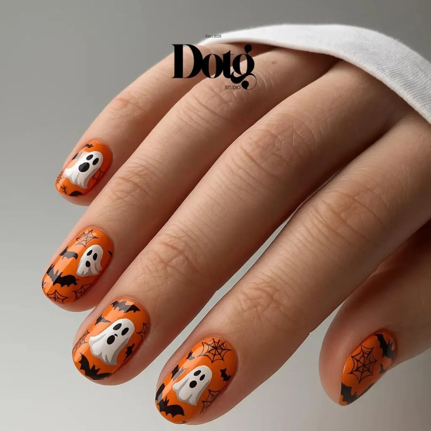 Orange Ghosts Nail Wraps