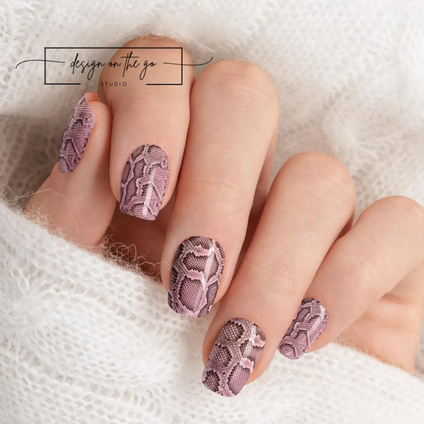 Pink Snake Nail Wrap