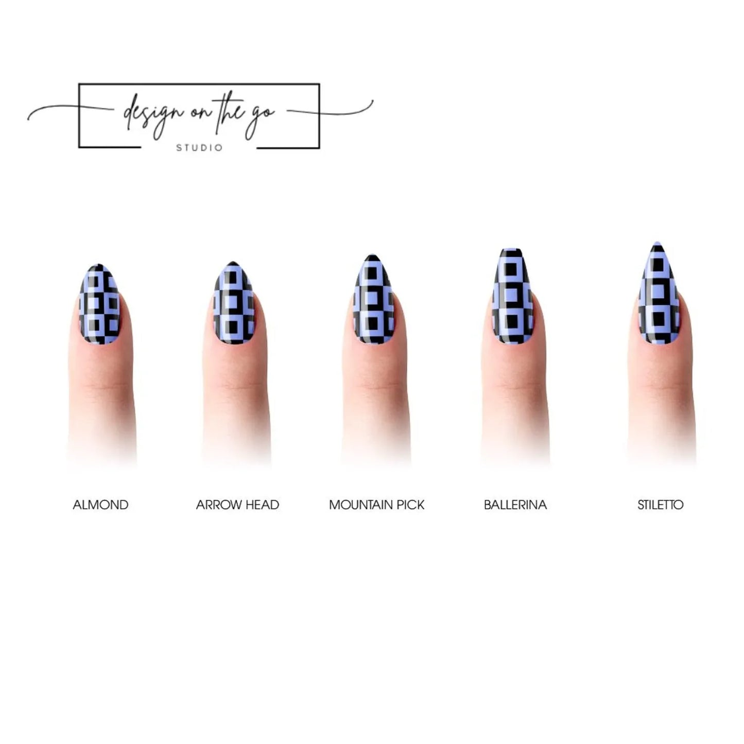 Blue Pixel Nail Wraps