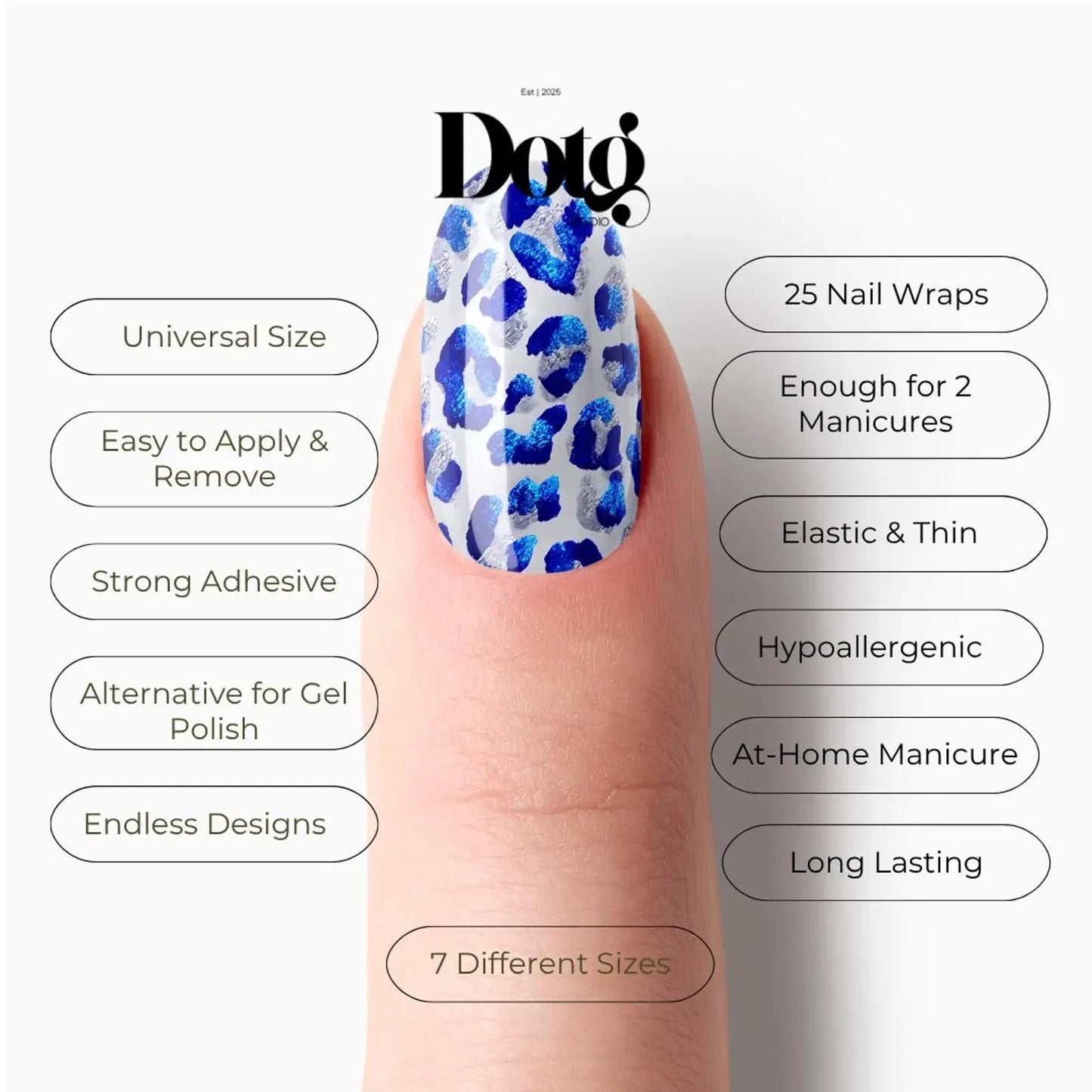 Blue Leo Nail Wraps