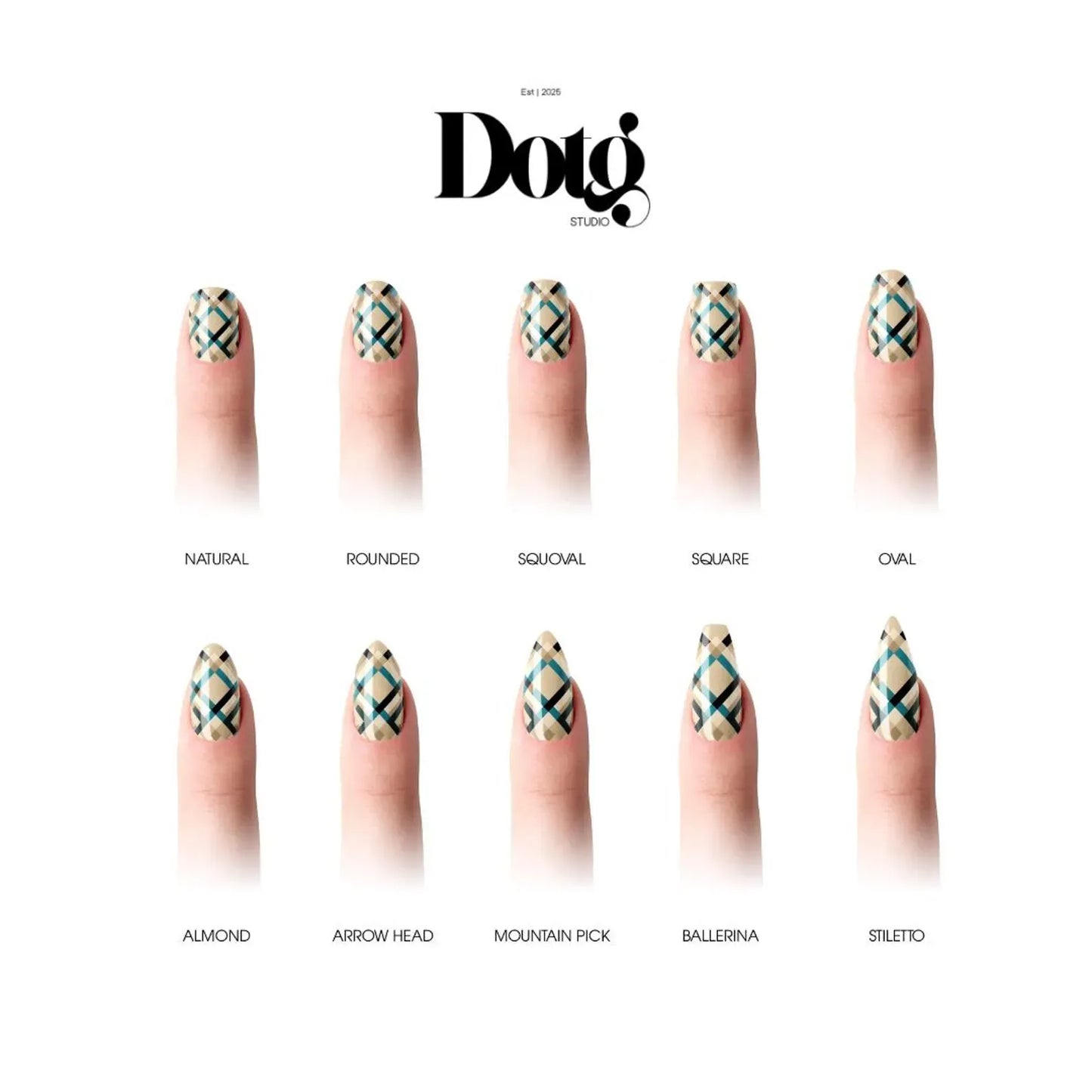 Geometric Plaid Nail Wraps