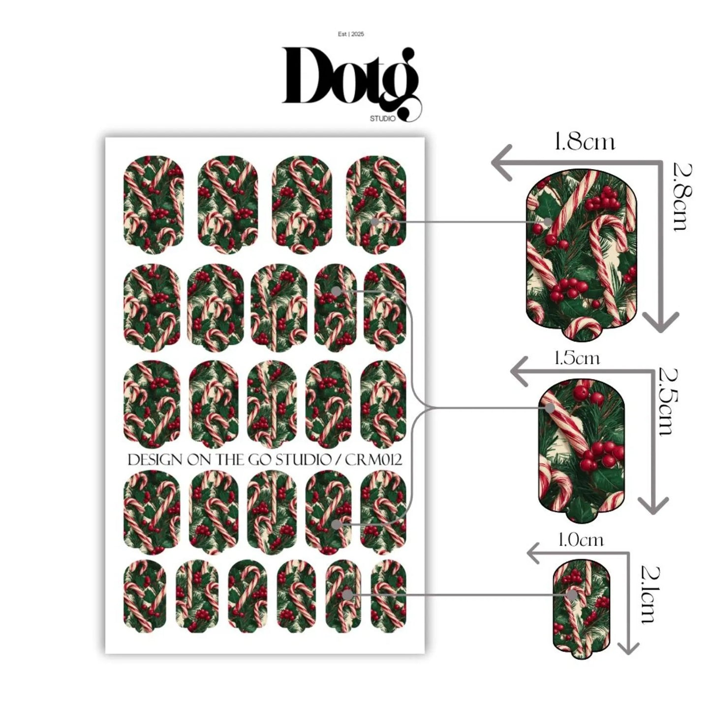 Candy Cane Nail Wraps