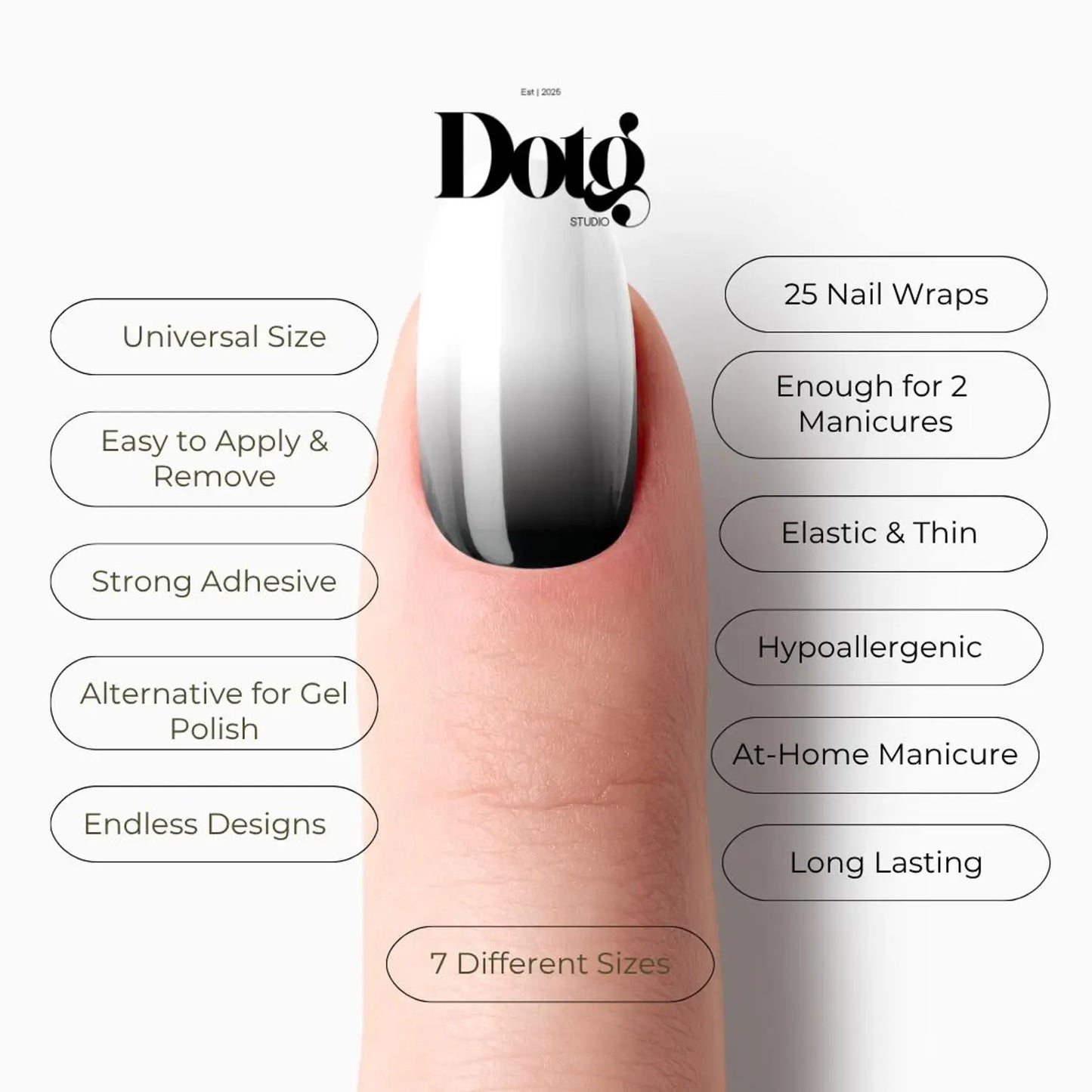 Black Ombre Nail Wraps