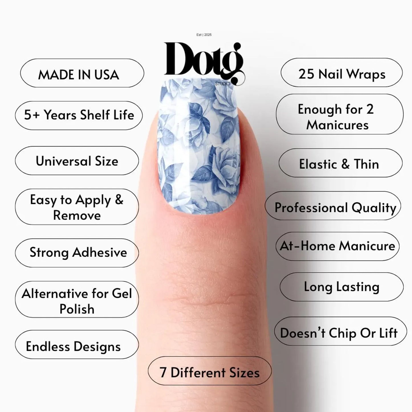 Blue Roses Nail Wrap