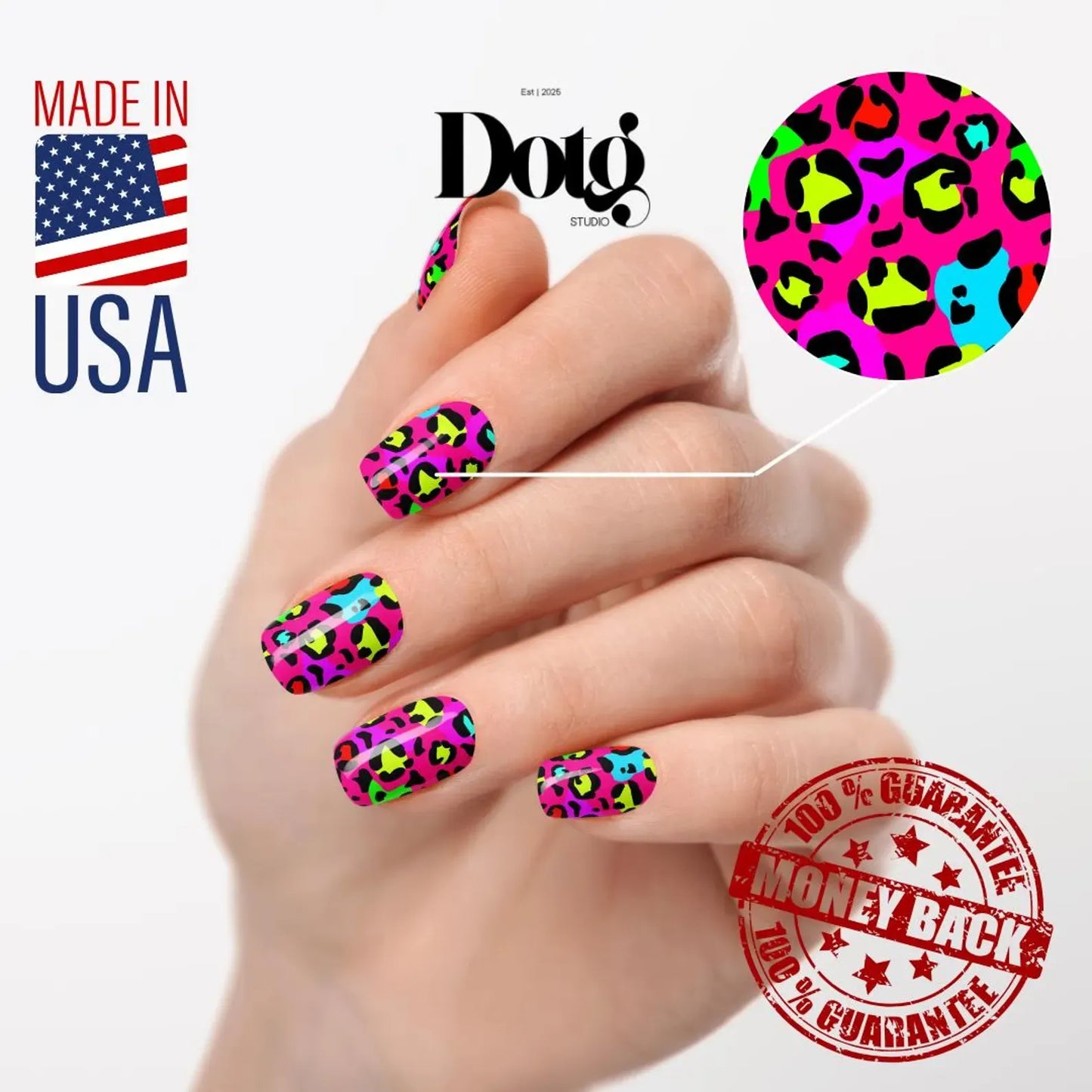 Neon Leopard Nail Wraps