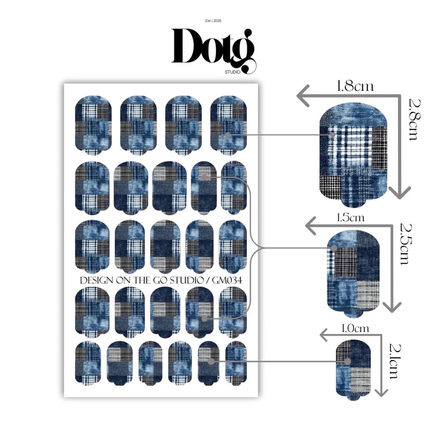 Denim Patchwork Nail Wraps