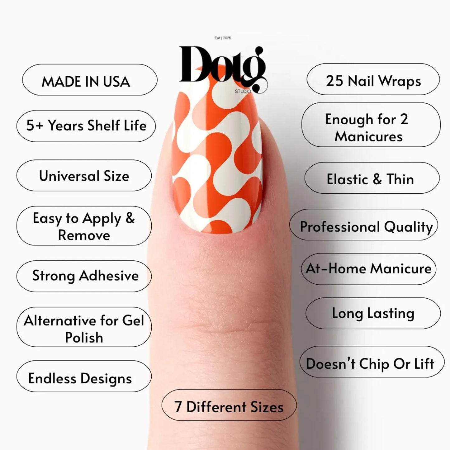 Retro Orange Nail Wraps